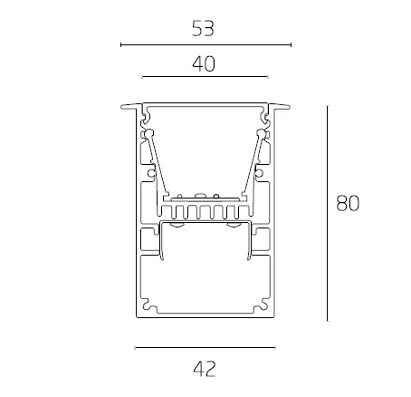 Встраиваемый линейный светильник DS V40